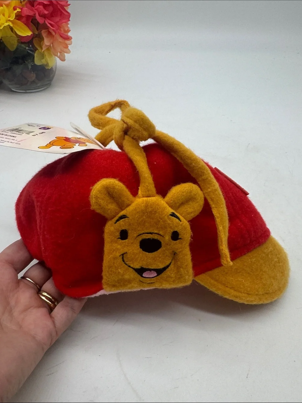 Winnie the Pooh Plush Cap - Red and Golden Yellow